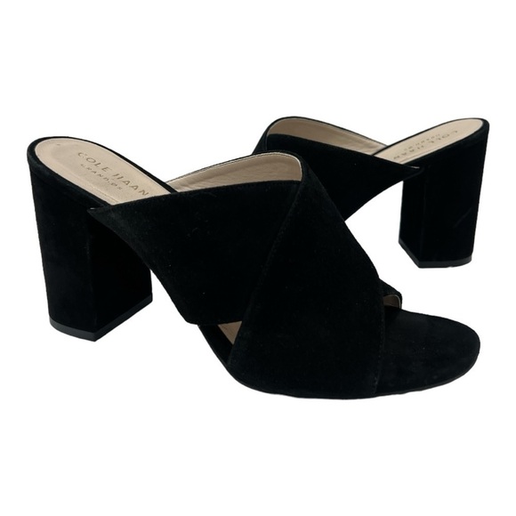 COLE HAAN
Gabby Slip-On Block-Heel Sandals suede Black size 6 B - Picture 10 of 10